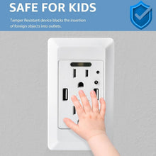 Load image into Gallery viewer, Receptacle with USB Charging and Night Sensor - Safe 15 Amp Electrical Solution