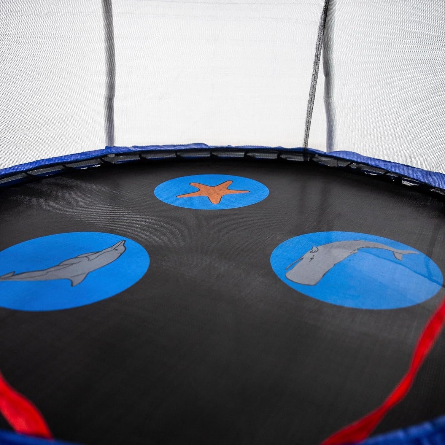 60-Inch Mini Trampoline with Safety Net for Toddlers - Sea Adventure Theme