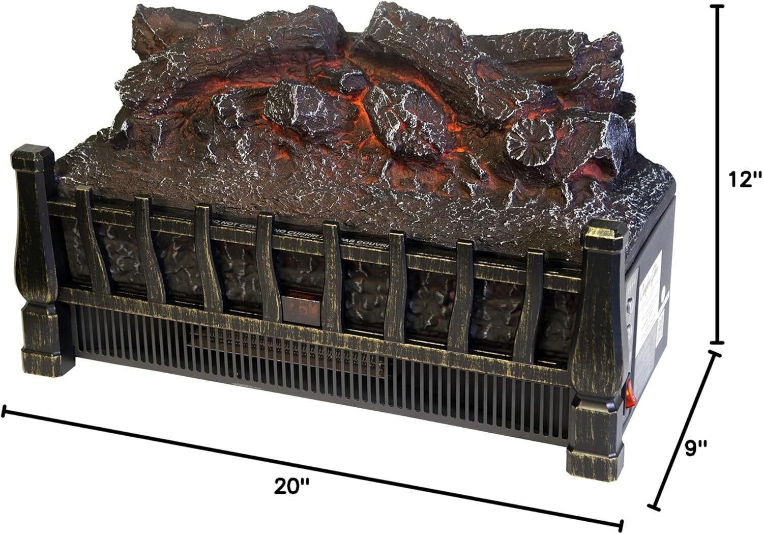 Versatile Electric Log Heater with Overheat Protection - Ideal for Living Rooms