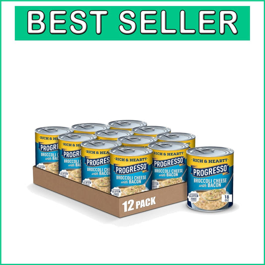 Quick & Creamy Gluten-Free Broccoli Cheese Soup with Bacon - 18oz Can, 12-Pack