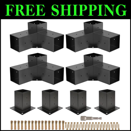 Heavy-Duty 3-Way Right Angle Corner Brackets for Elegant Gazebo Construction