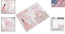 Load image into Gallery viewer, Elegant 4.7x7 Inch Rose Gold Glitter Quinceanera Invitation Kit - 50 Count