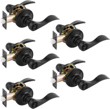 Load image into Gallery viewer, 5-Pack Matte Black Privacy Door Handles, Easy Install, Reversible Levers