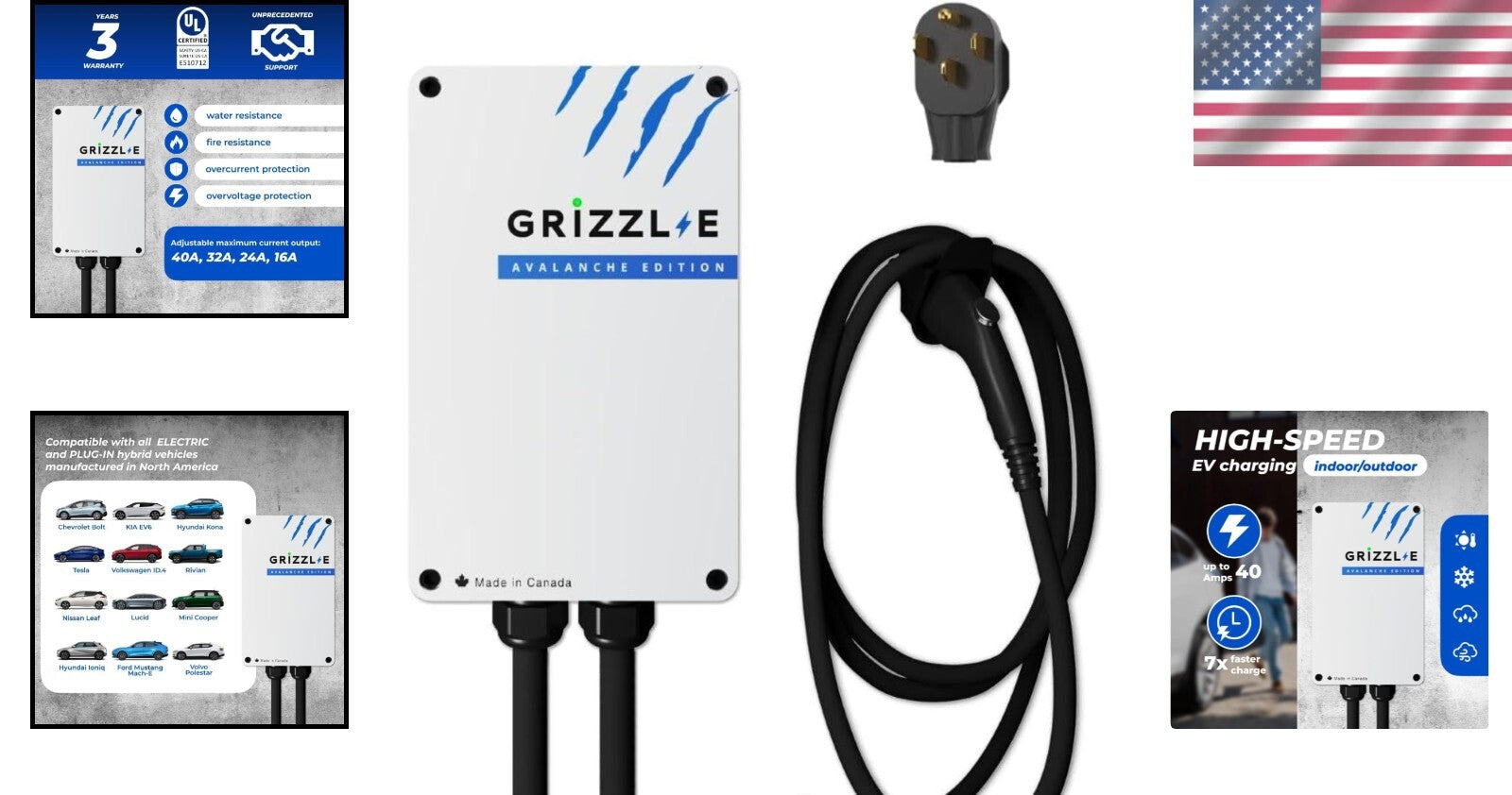 Avalanche Edition EV Charging Station - 24 Ft Cable, Weatherproof & Portable