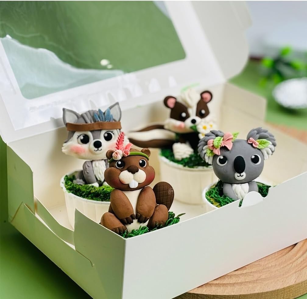 Food-Grade Woodland Animal Cake Topper Molds - Perfect for Kids' Parties