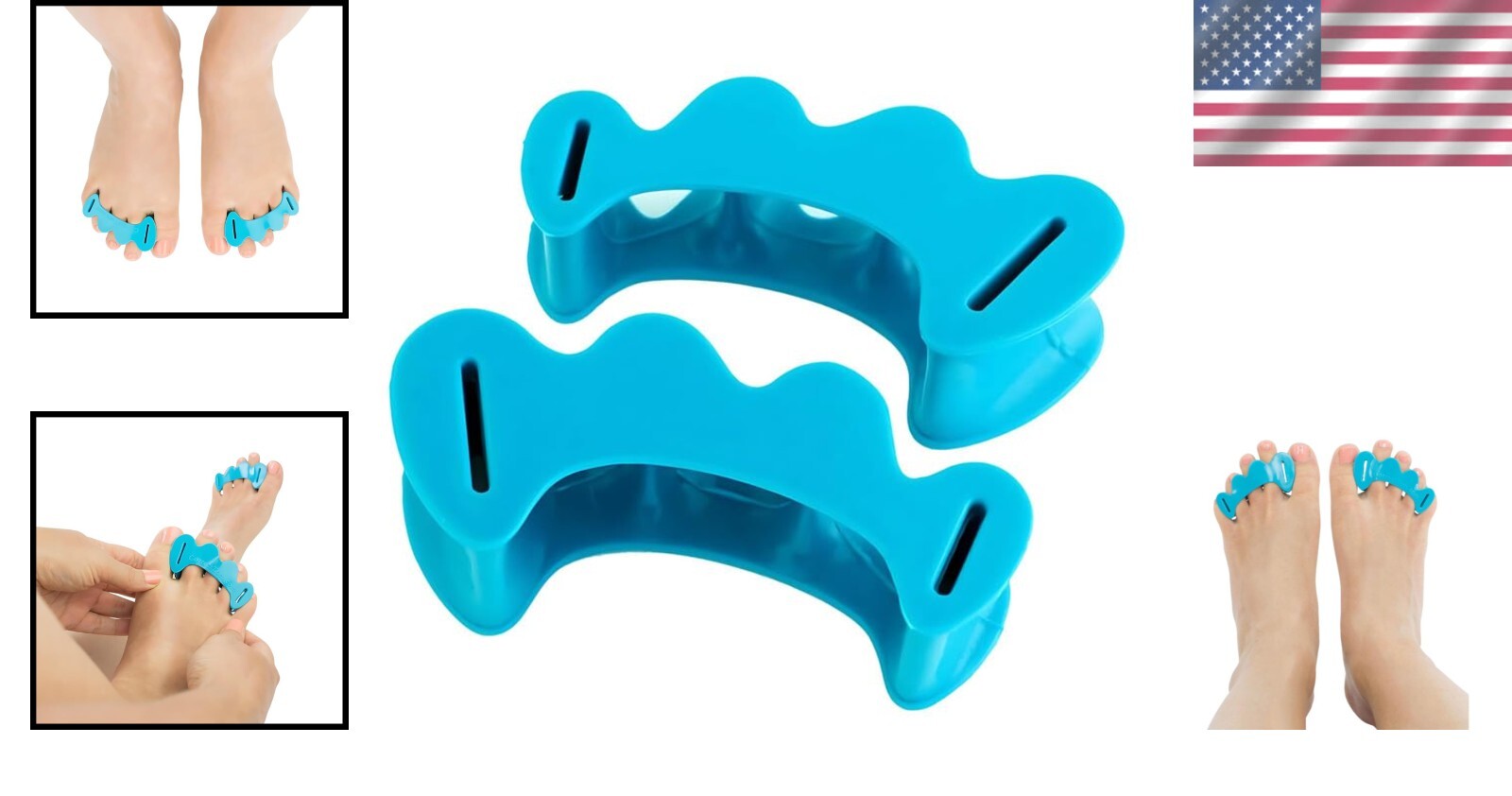 Doctor-Approved Aqua Toe Spacers - Large Unisex for Pain Relief and Alignment