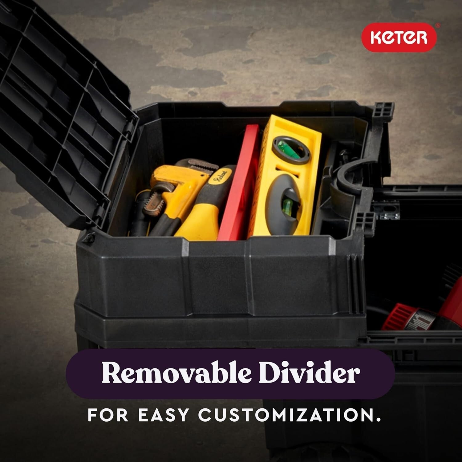 66 lb Capacity Masterloader Tool Box with Rolling Wheels for Easy Mobility