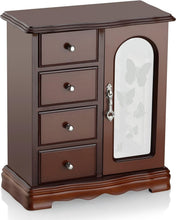 Load image into Gallery viewer, Chic Jewelry Box with 4 Drawer Design, Mirror &amp; Necklace Holder - Gift Ready