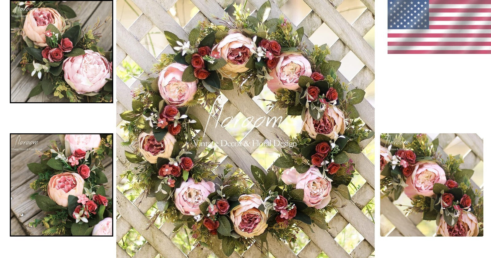 Stunning 20'' Pink Peony Wreath for Front Door - Perfect for Spring Occasions