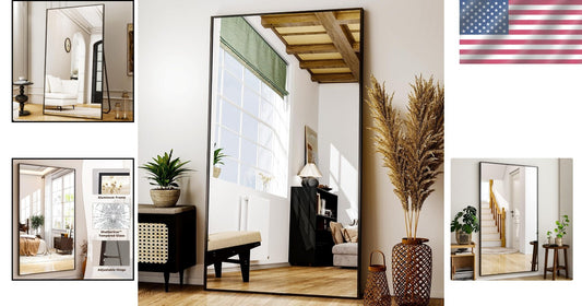 Multi-Functional Aluminum Full Body Mirror - Versatile 38"x77" Size for Home