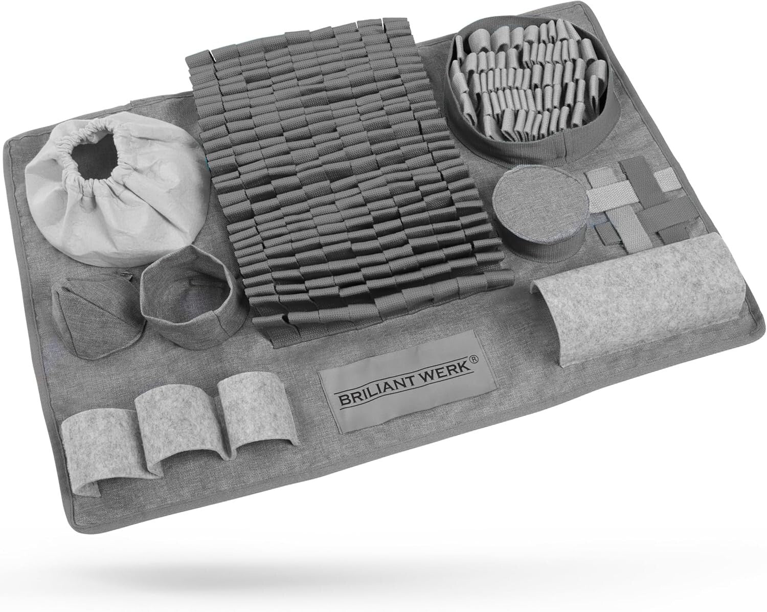 Grey Snuffle Mat for Dogs - Machine Washable with 10 Challenges for All Sizes