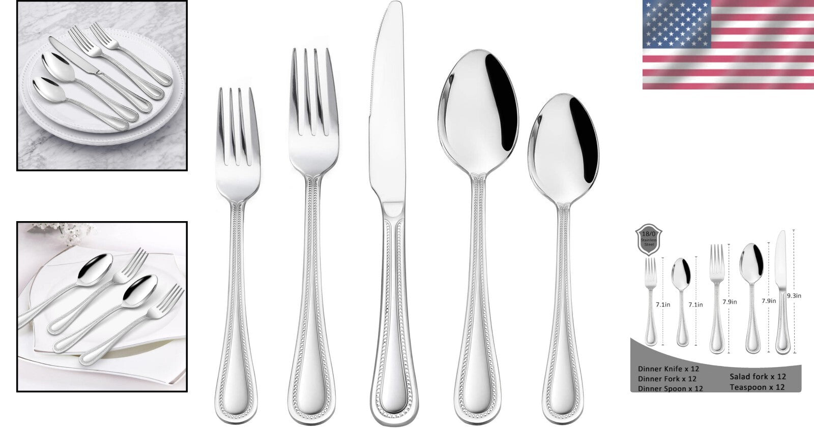 Dishwasher Safe Stainless Steel Cutlery Set for 12 – Luxurious Dining Experience