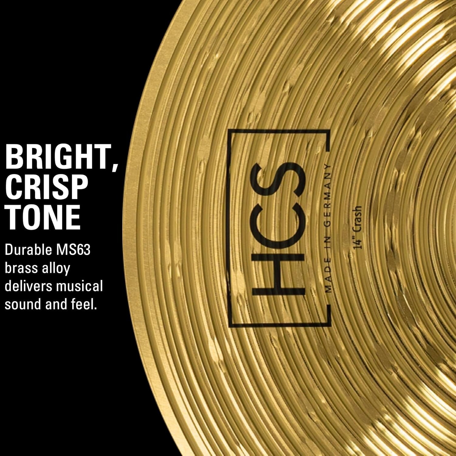 HCS 14" Crash Cymbal - Perfect for Every Musical Style with Bright Brass Finish