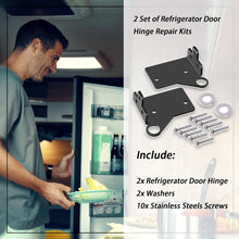 Load image into Gallery viewer, Norcold Polar RV Refrigerator Door Hinge Repair Kit - 2 Hinges, Washers &amp; Screws