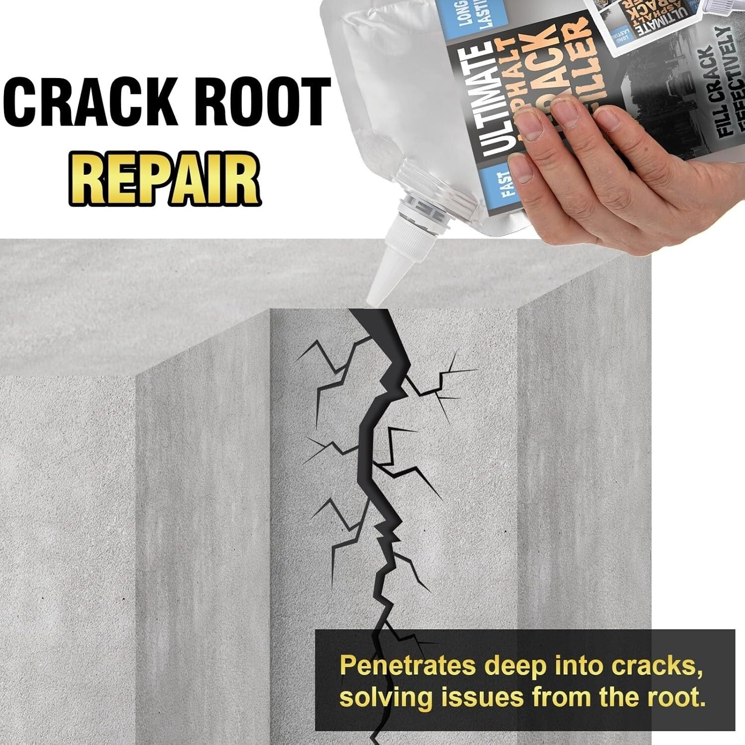 Comprehensive Asphalt Crack Repair Kit - High Elasticity & Weed-Proof Sealer