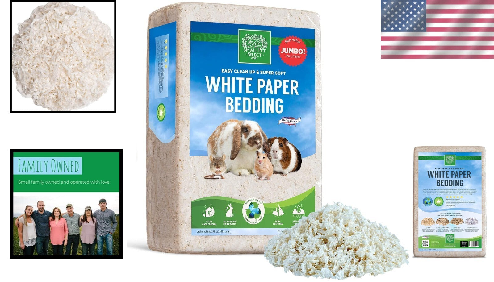 178L Jumbo Dust-Free Paper Bedding for Small Animal Habitats - Comfort & Clean