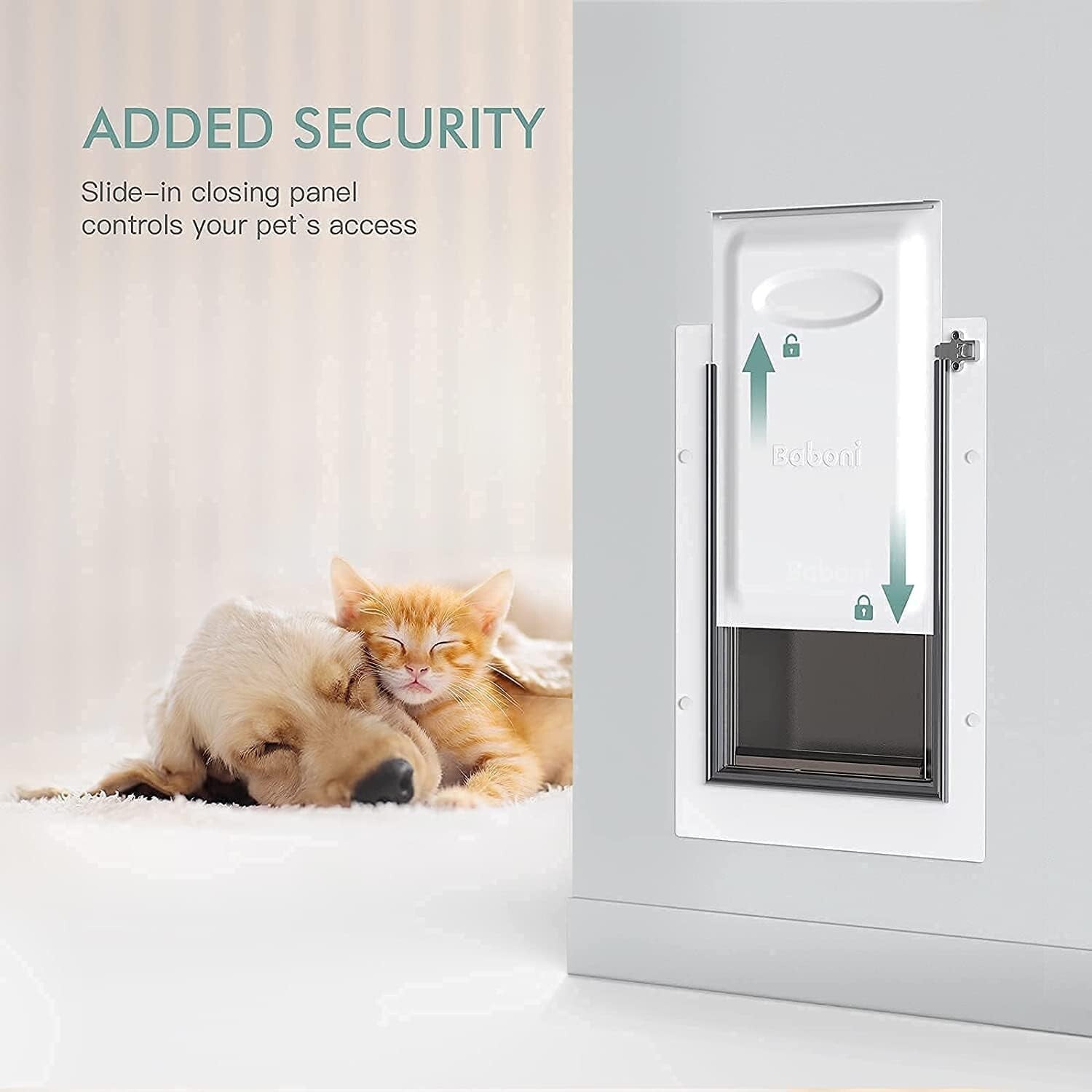 Heavy-Duty 3-Flap Pet Door for Large Pets - Easy Wall Installation Included