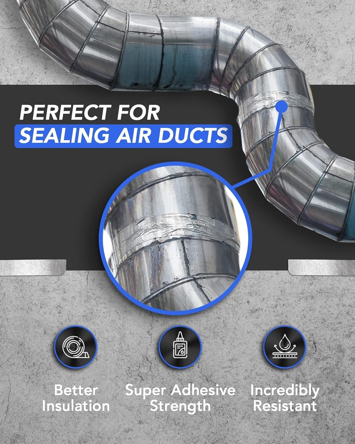 6-Pack Heavy-Duty Aluminum Foil Tape – 2Inch x 70Yards with Money-Back Guarantee