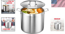 Load image into Gallery viewer, High-Quality 20 Quart Induction-Ready Stockpot - Riveted Handles &amp; Easy to Clean