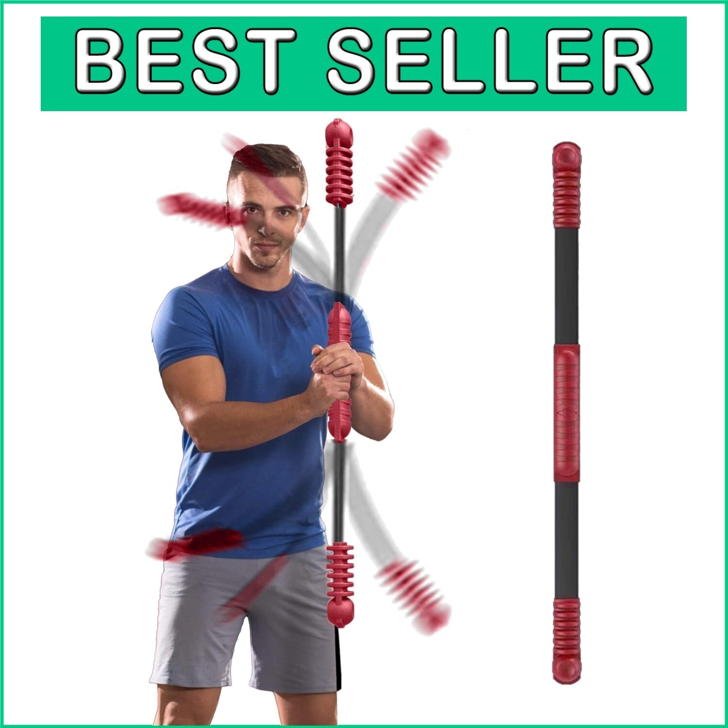Elastic Fitness Bar - Multi-Functional Workout Stick for Home Gym Training