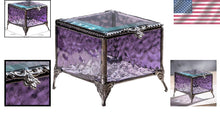 Load image into Gallery viewer, Victorian Purple Glass Jewelry Box - Stunning Table Top Storage for Treasures
