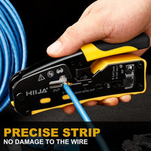 Load image into Gallery viewer, Versatile Pass Through Ethernet Crimper Kit with 50 RJ45 Connectors &amp; Stripper