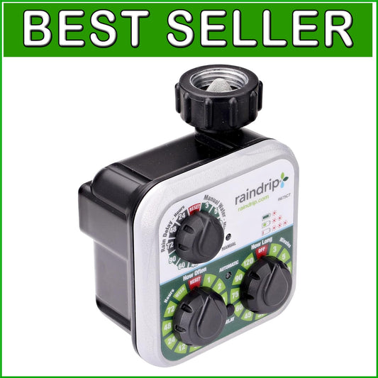 Automatic 3-Dial Sprinkler Timer with Rain Delay for Efficient Drip Irrigation