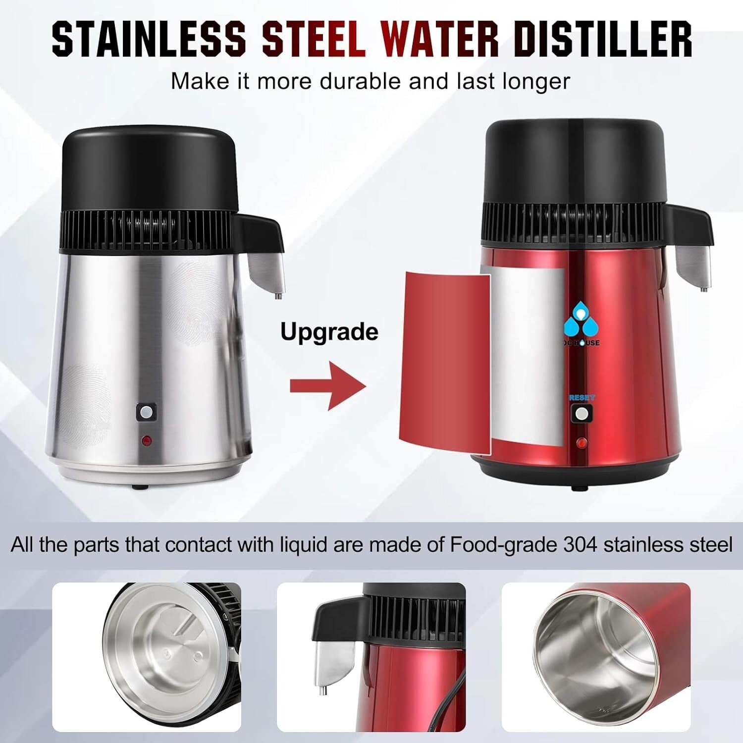 Efficient 4L Countertop Water Distiller - Pure Drinking Water for Your Family