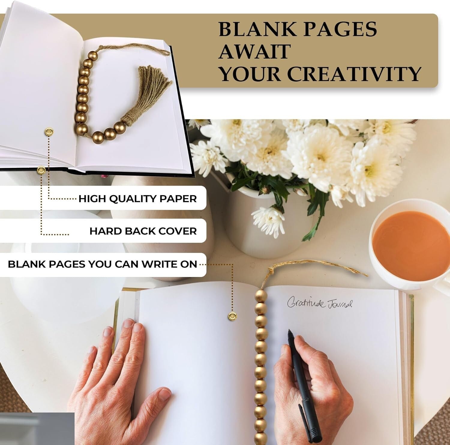 Stylish Decorative Book Set of 3 with Gold Accents - Perfect for Gift Giving