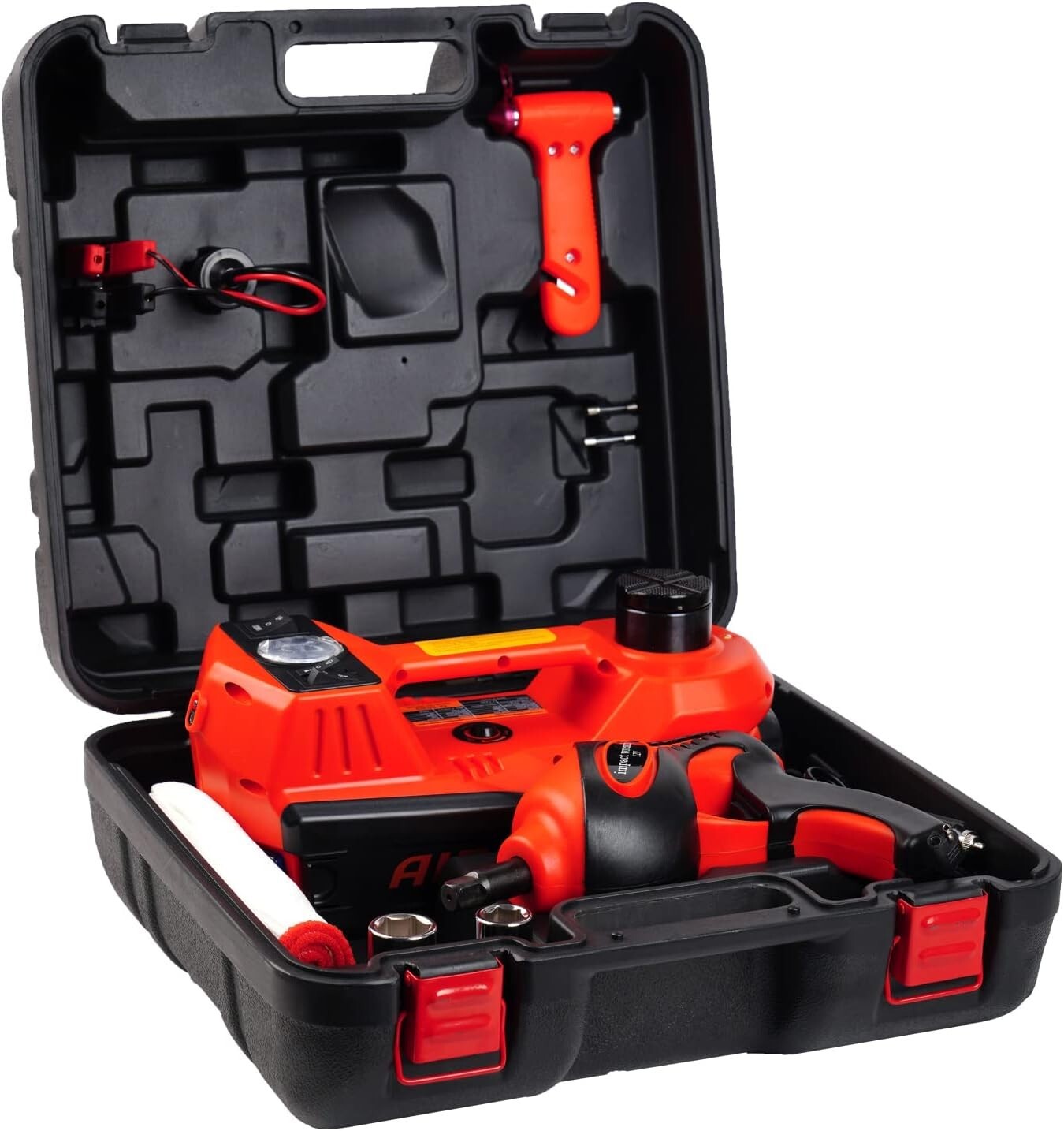 Portable 12V Electric Jack Kit: 5 Ton Capacity with Impact Wrench & Accessories