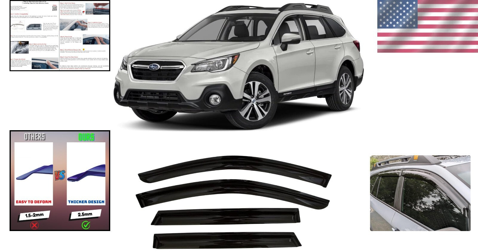 Self-Adhesive Window Visors for Subaru Outback: Effortless Style & Function