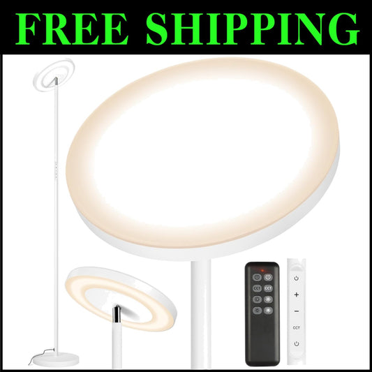 Elegant Dimmable Floor Lamp with Remote & Touch Control, 1-Hour Timer Feature