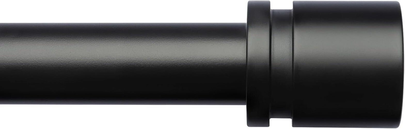 Adjustable Length Black Curtain Rod 16-170 Inches with Elegant Aluminium Finials