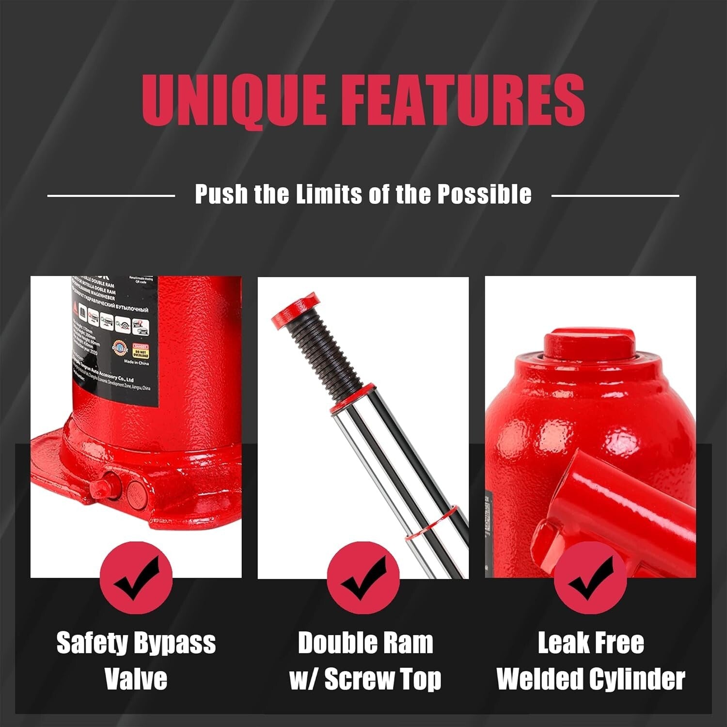 High-Capacity 10 Ton Hydraulic Jack with Adjustable Features for Auto Repairs