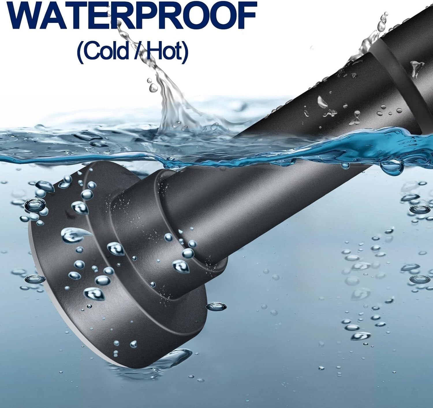 Matte Black No-Drill Shower Curtain Rod 34-96 Inches - Rust-Proof & Easy Install