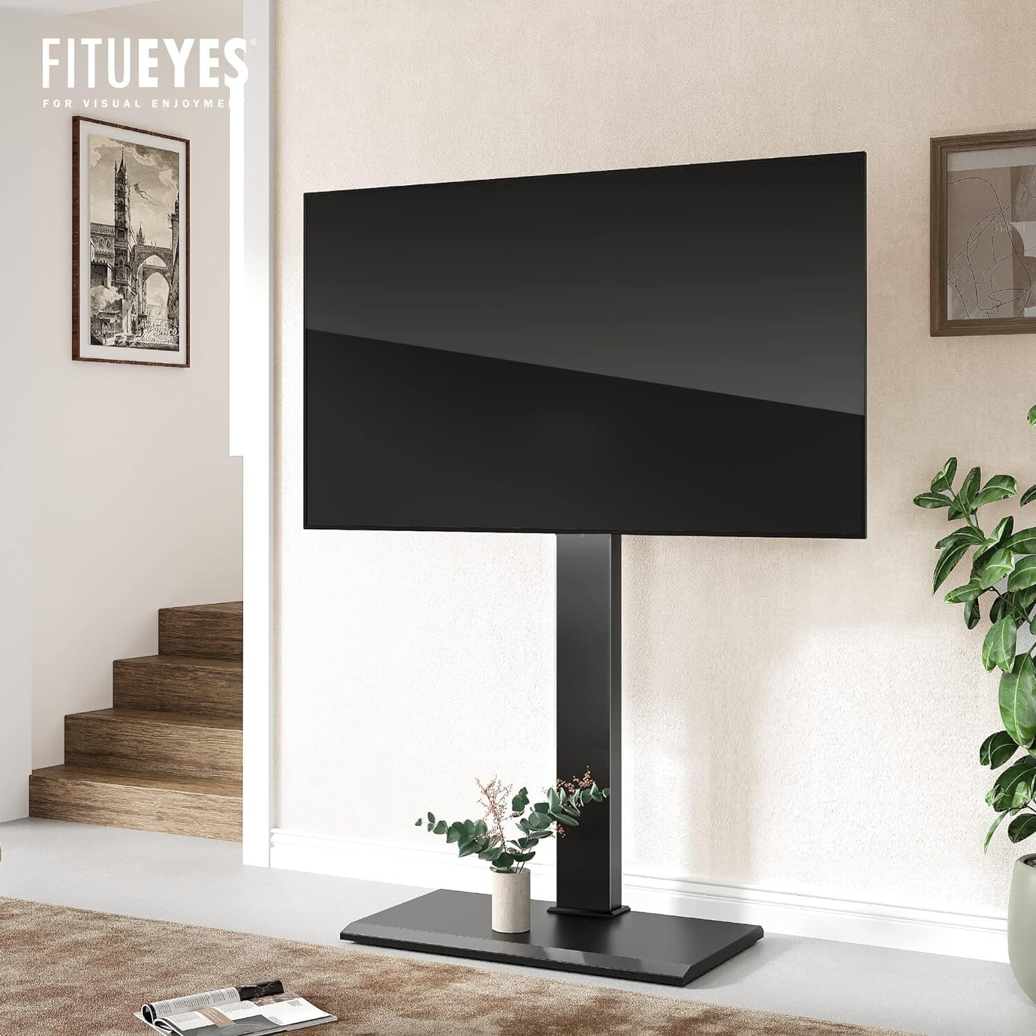 Space-Saving Universal TV Stand with Swivel Mount for 50-85 Inch Screens