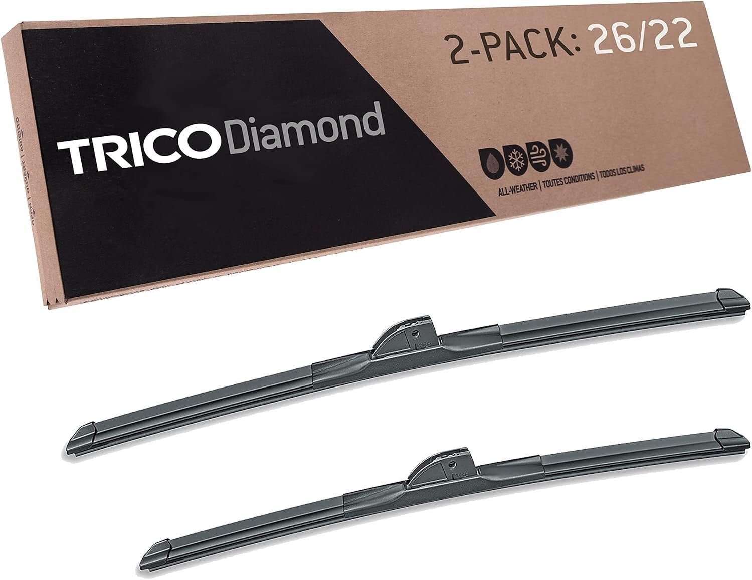 Premium Automotive Windshield Wiper Blades - 26” & 22” All Weather Performance