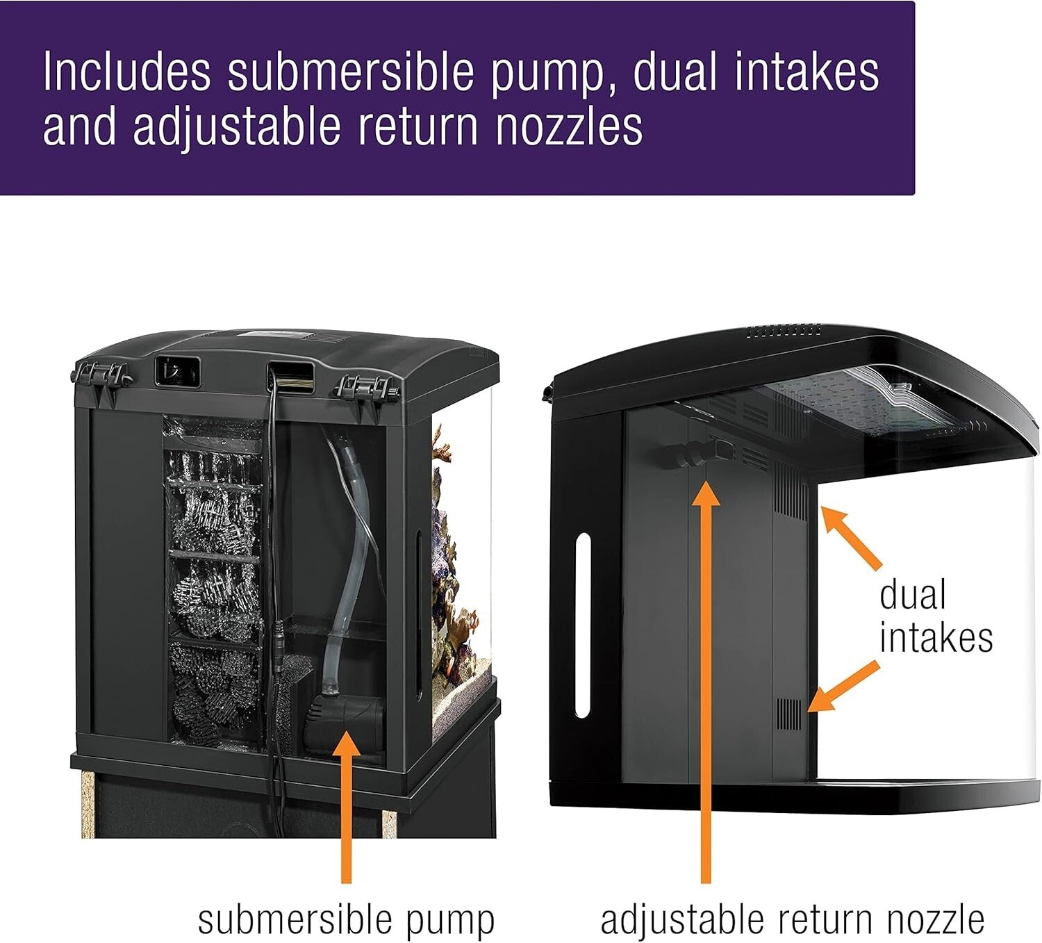 Sleek 16-Gallon BioCube Aquarium with Integrated LED Lighting Kit - All-in-One