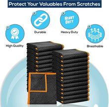 Load image into Gallery viewer, Multi-Purpose Heavy Duty Moving Blankets 12 Count - Black/Orange Style