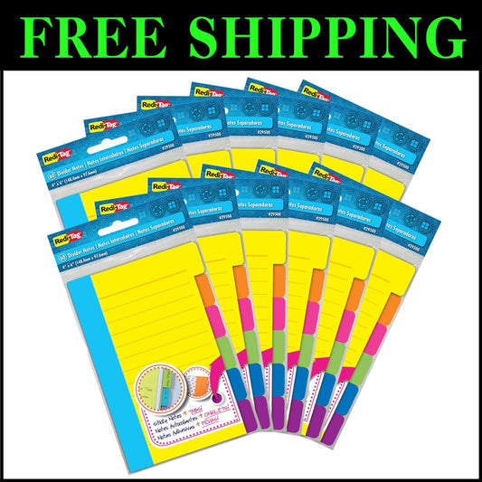 720 Ruled Sticky Notes, Tabbed Lined Notepads - 4" x 6", 12 Assorted Colors