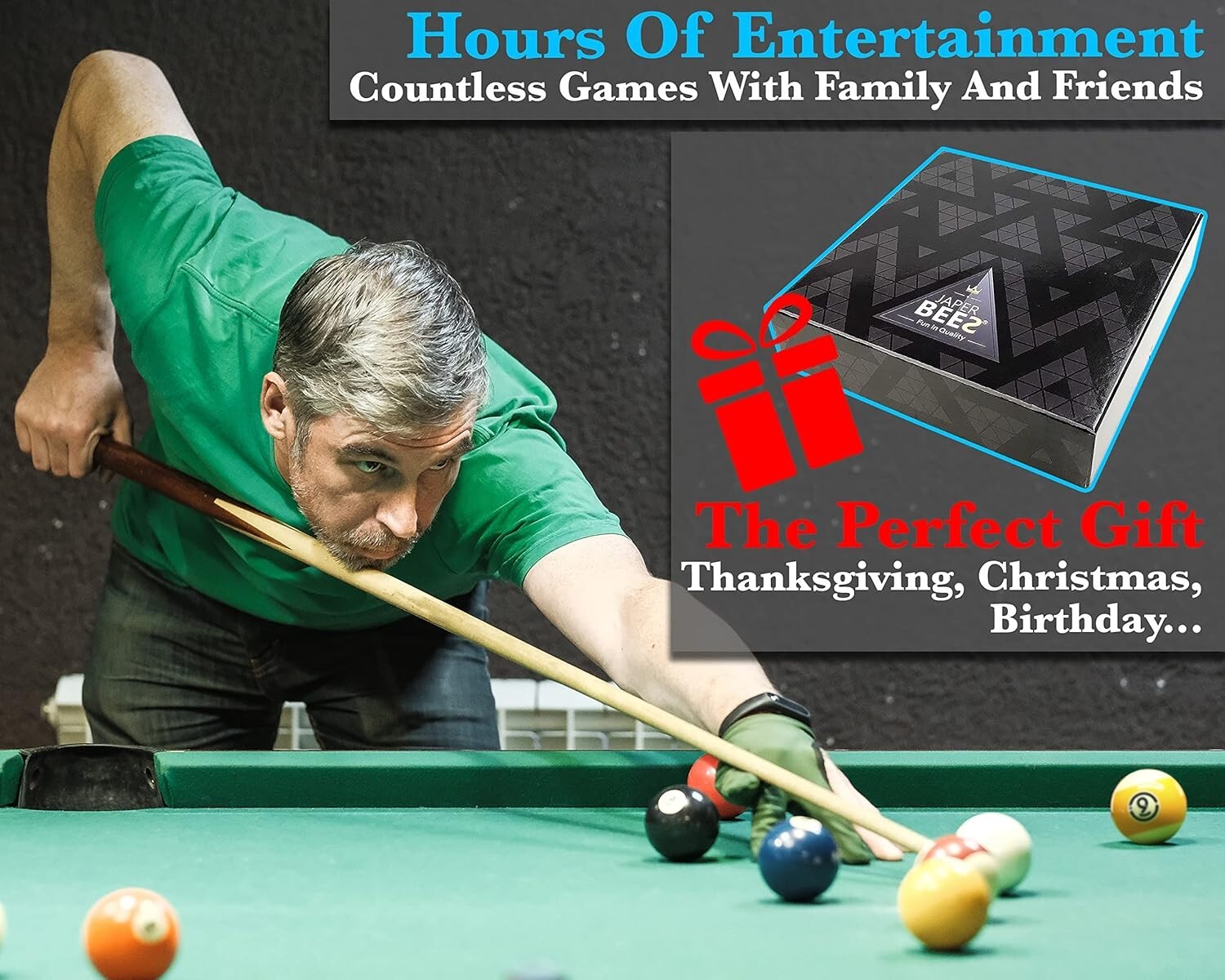 Tournament Grade Billiard Balls Set - 16 Poly-Resin Pool Balls for Professionals