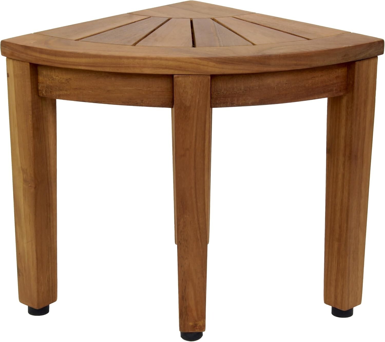 Elegant 12'' L-Shaped Teak Foot Rest with Adjustable Rubber Feet for Stability