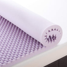 Load image into Gallery viewer, Lavender Infused King Size Memory Foam Mattress Topper with Egg Crate Design