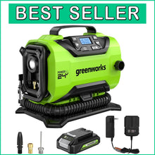 Load image into Gallery viewer, 24V Cordless Tire Inflator: 160 PSI Air Compressor with LED Light &amp; Auto Shut...