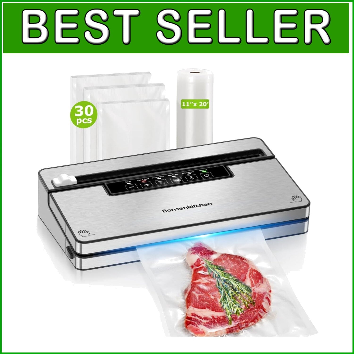 5-in-1 Food Vacuum Sealer Machine with Built-In Cutter & Sustainable Design