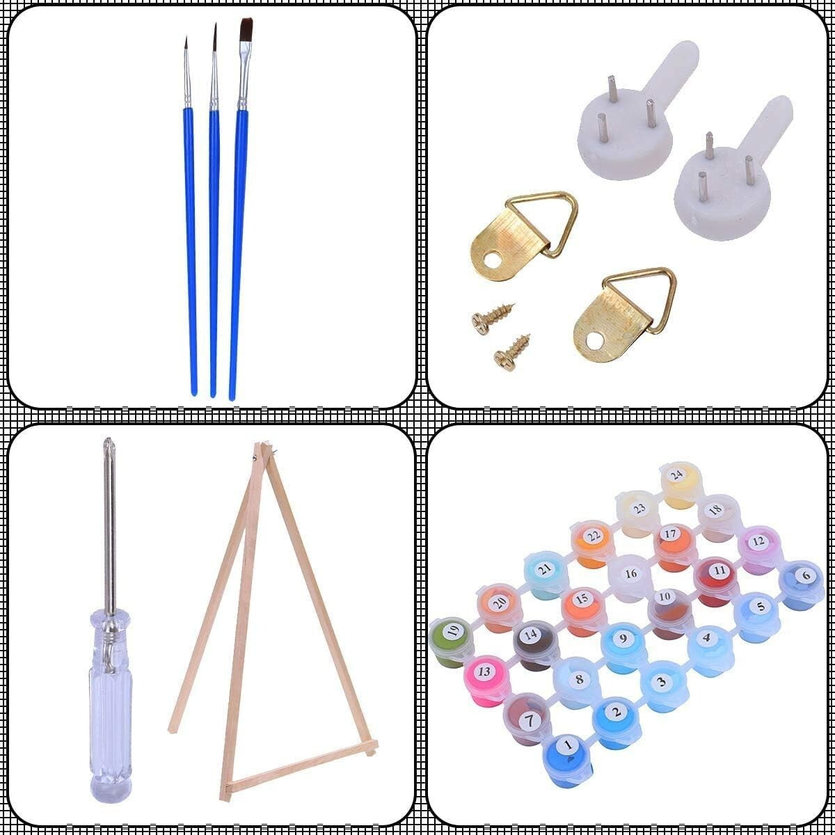 Complete Dog-themed Paint by Numbers Set - Framed Canvas & Brushes for Beginners