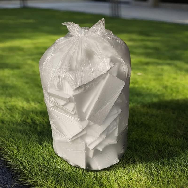 Bulk 20-30 Gallon Clear Trash Bags - 500 High Density & Leak-Proof Liners