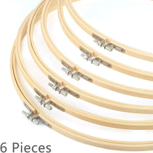 Load image into Gallery viewer, Smooth Finish 16-Inch Wood Embroidery Hoops - 6 Pieces for Creative Projects