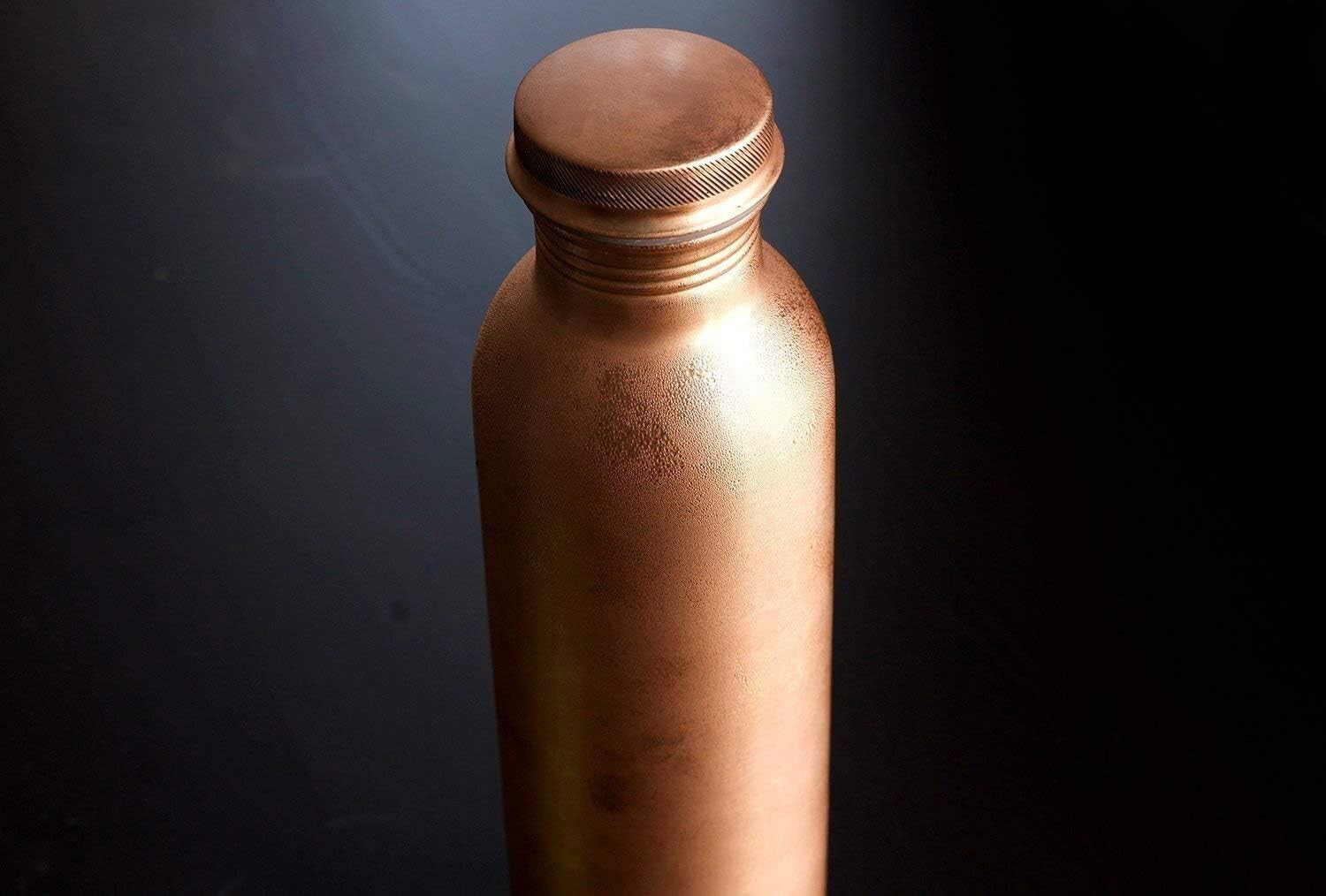 Rustic 34oz Copper Water Bottle - Handmade & Leak-Proof for Health Enthusiasts