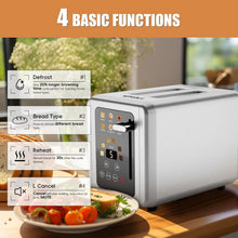 Load image into Gallery viewer, Stainless Steel Digital Toaster - 2 Slices, Bagel/Defrost Functions Included